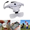 Head Mounted Hands Free Magnifying Glass USB Charging LED Interchangeable Lenses