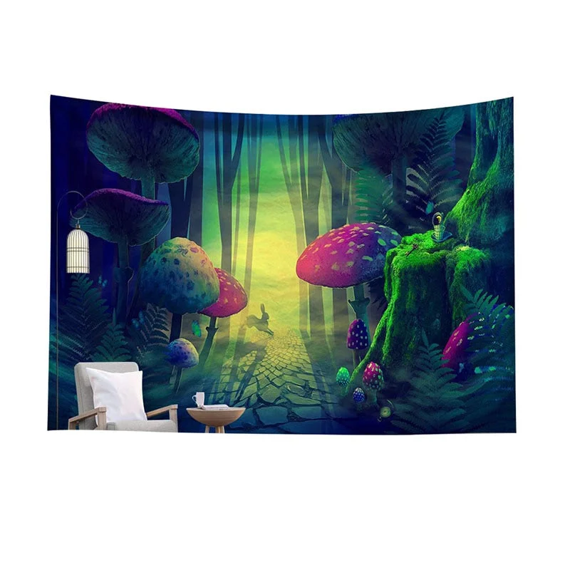 Mushroom Psychedelic Tapestry Poster Wall Hanging Room Decoration Bedroom Hippie Decor Nordic Art Wall Hanging Cloth