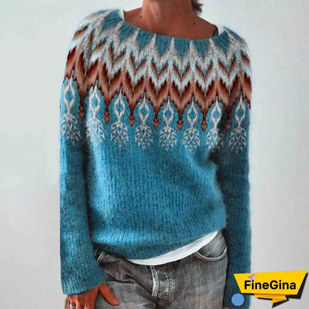 Popular Print Long Sleeve Sweater