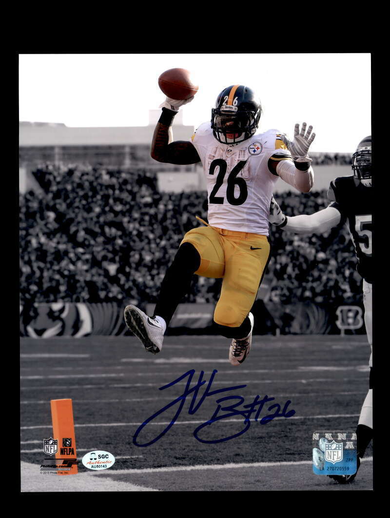 Le'veon Bell SGC Coa Signed Pittsburgh Steelers 8x10 Autograph Photo Poster painting