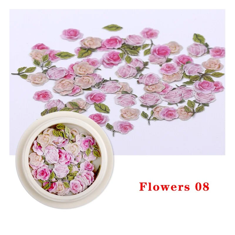 Spring Summer Flower Nail Decoration Wood Pulp Paper Mini Daisy Simulation Flower Butterfly Fashion DIY Nail Art Design Charm