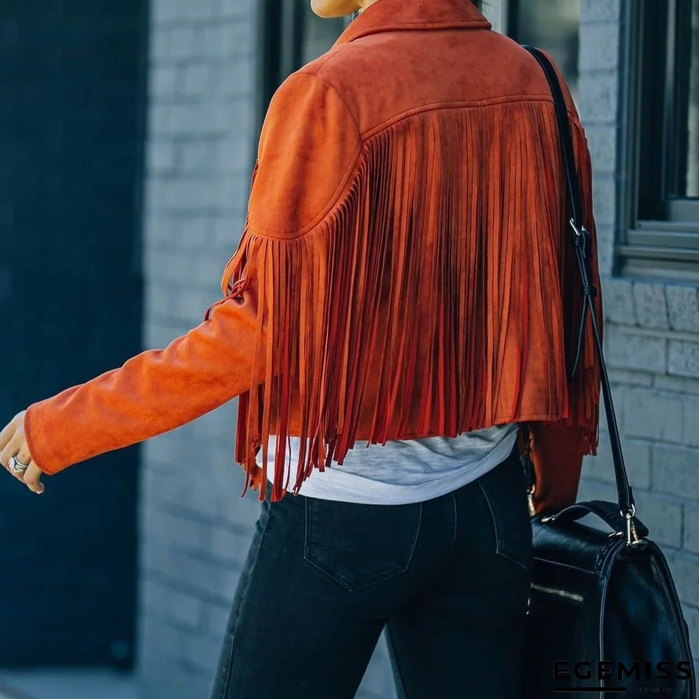 Long Sleeve Printed Tassel Jacket Women | EGEMISS