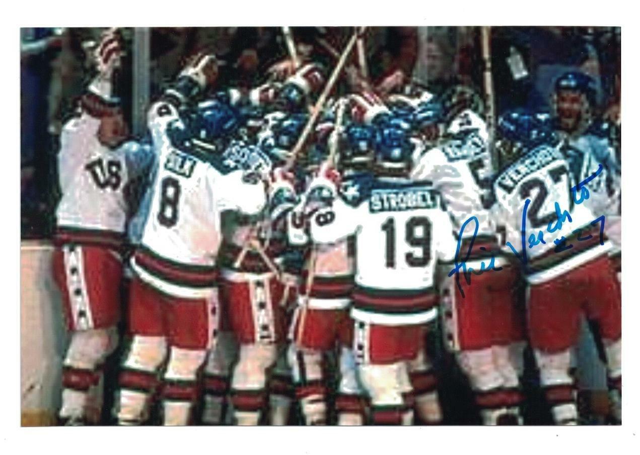 Phil Verchota Signed Autographed 4x6 Photo Poster painting Olympic Hockey Gold 1980 B