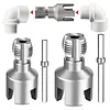 Water Pipe Wrench Thread for 1/2 & 3/4 & 1 Inch PVC/Plastic Pipes Drill Driven Plumbing Repair Kit Pipe Thread Cutting Tool Compatible for Electric Drill