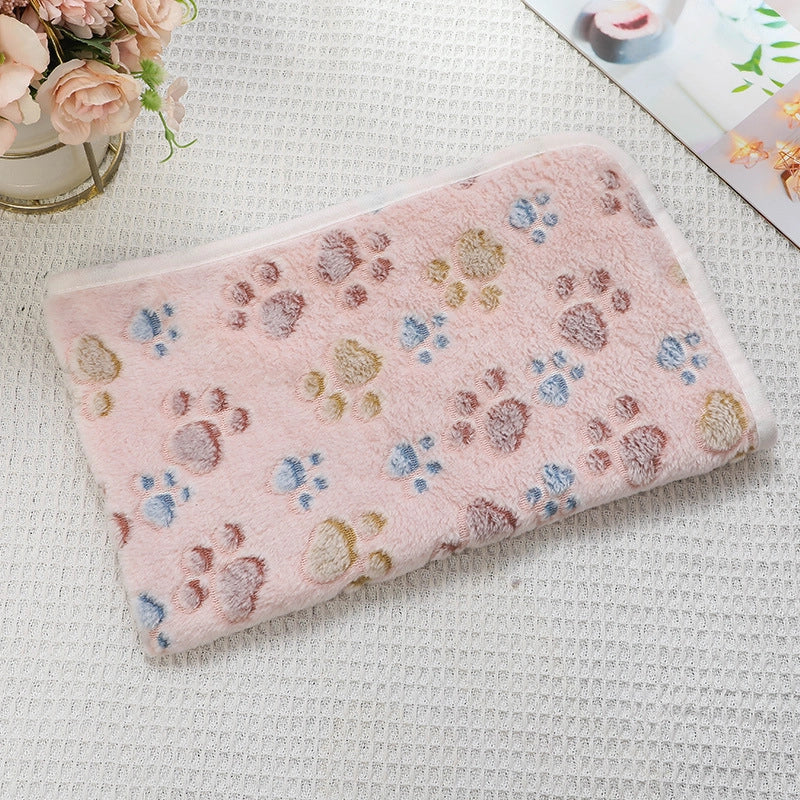 In Stock Pet Blanket Four Seasons Universal Cat And Dog Blanket Thickened Flannel Paw Printing Blanket Pet Supplies