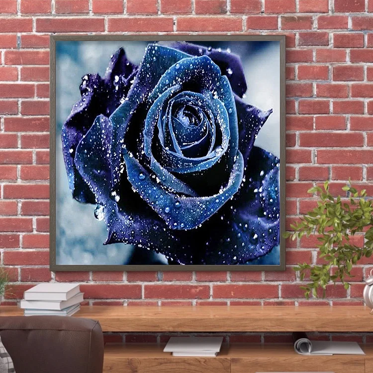 Diamond Art Flowers,5d Full Drill Paint With Diamond Painting Purple Rose  Kit For Adults Painting By Number Kits Home Wall Decor (11.8x11.8inch)