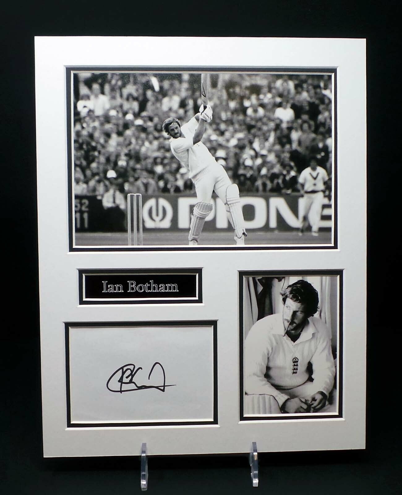 Ian BOTHAM Signed Mounted Photo Poster painting Display 1 AFTAL RD COA England Cricketer Legend