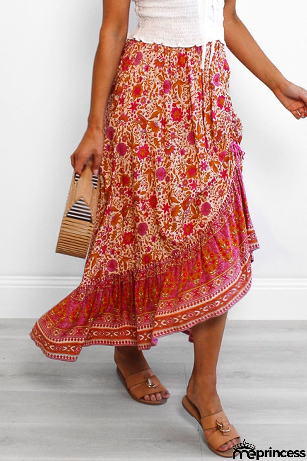Floral Motif Talking Pretty Maxi Skirt