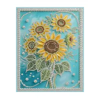 Turquoise Sunflower - Pearls Painting