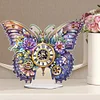 (US Local)2D DIY Butterfly Irregular Shaped Drilling Diamond Painting Clock Art Craft