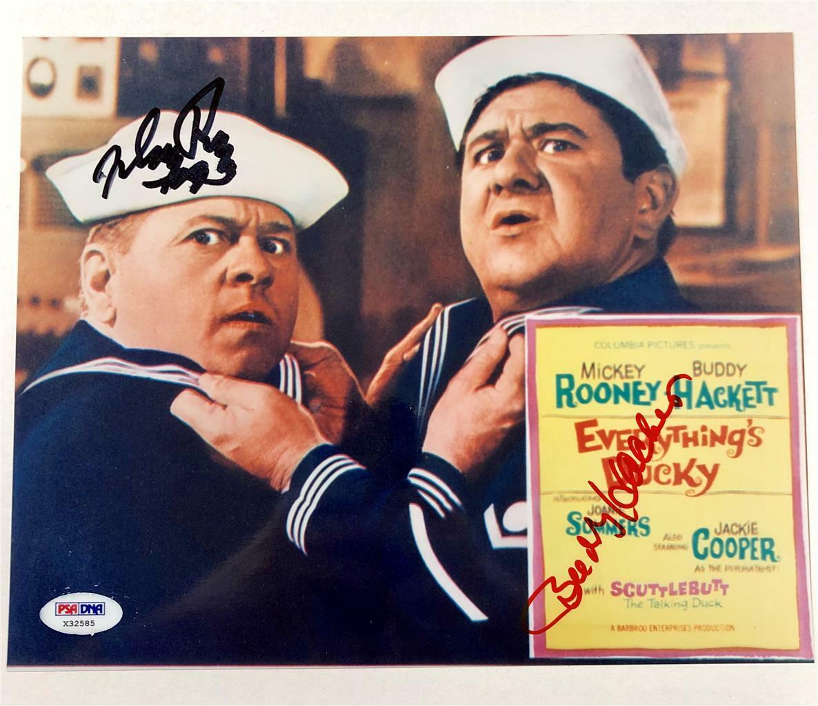 MICKEY ROONEY & BUDDY HACKETT Autograph DUCKY Signed 8x10 Photo Poster painting ~ PSA/DNA COA