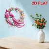 2D Flat DIY Hanging Diamond Art Kits DIY Home Decor Hanging Charm (Bird Wreath)