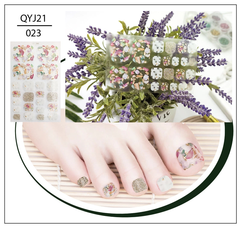 Explosions Foot Nail Stickers Summer Toenail Stickers Bronzing Imitation Diamond Nail Stickers Waterproof Foot Stickers