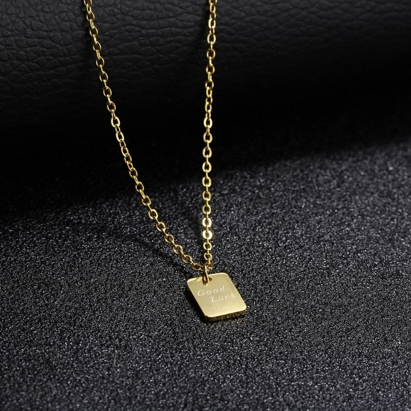 304 Stainless Steel 18K Gold Plated Minimalist Plating Solid Color Pendant Necklace