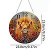 (US Local)Wood Special Shape Lion 5D Diamond Painting Clock Art Craft for Home Decor