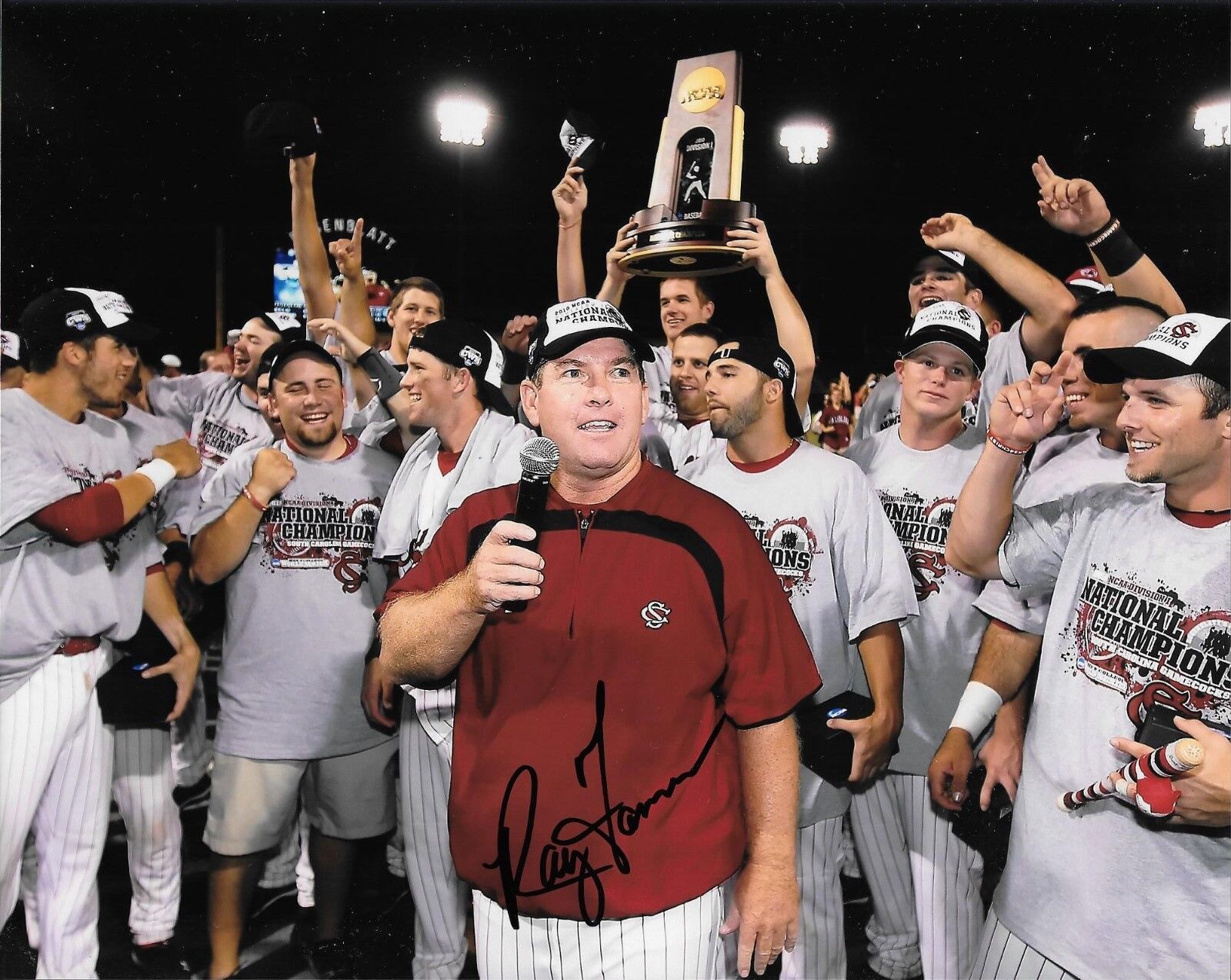 RAY TANNER HAND SIGNED SOUTH CAROLINA GAMECOCKS NATIONAL CHAMP 8X10 Photo Poster painting W/COA