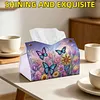 Dreamy Butterfly DIY PULeather Diamond Painting Tissue Box for Adults Beginners Gem Art Painting Napkin Holder for Living Room Bedroom Bathroom Table Decor