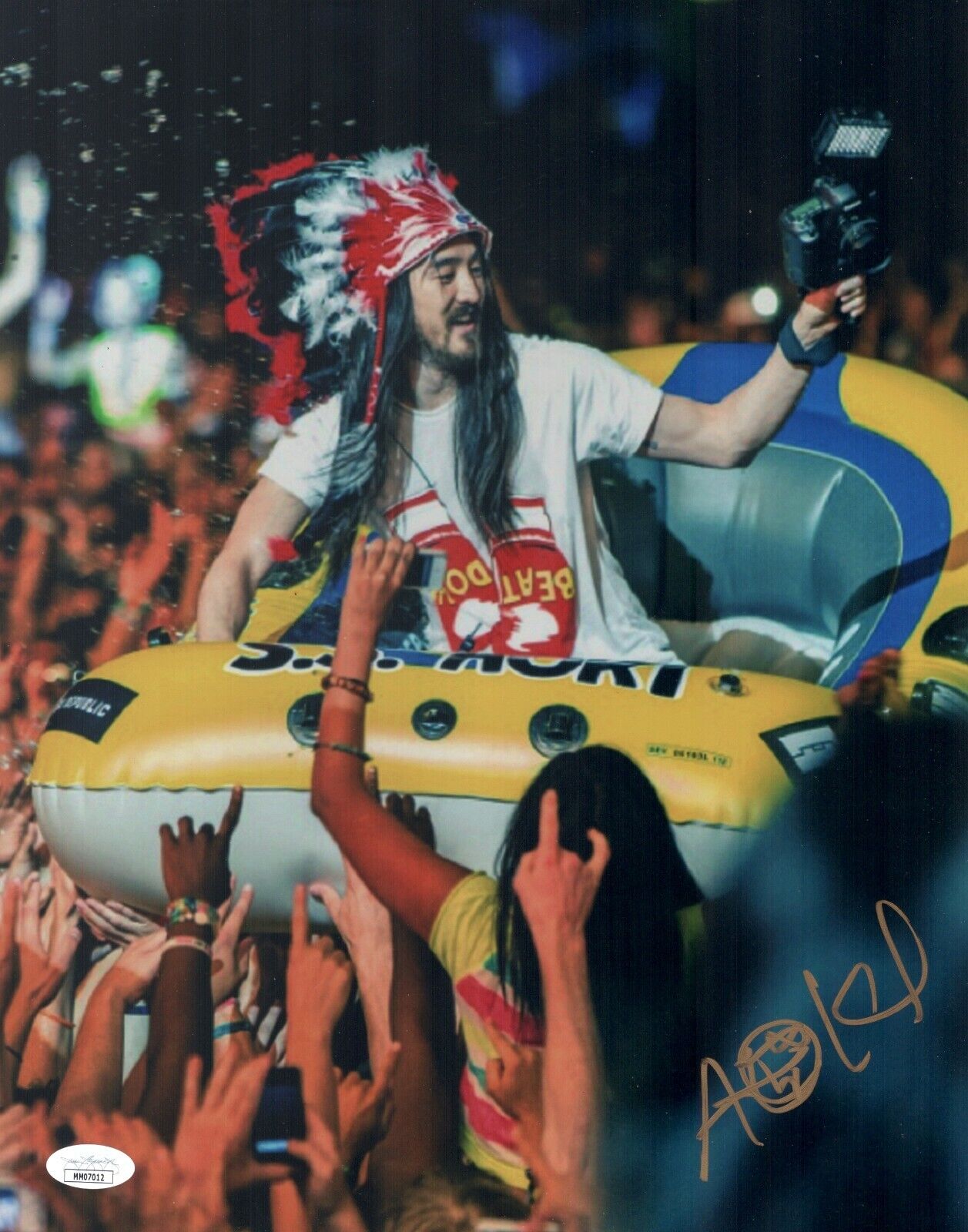 STEVE AOKI Signed DJ 11x14 Photo Poster painting EDM Producer Music Autograph JSA COA Cert