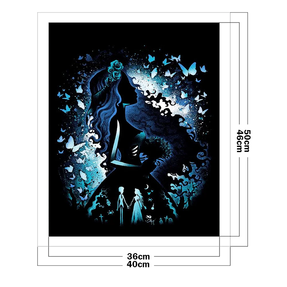 11CT Full Stamped Cross Stitch - Silhouette Series(Canvas|40*50cm)