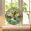 (US Only)PVC Glass Special Shaped Hummingbird Diamond Painting Hanging Sign Windows Decor