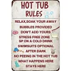 Hot Tub Rules  - Warning Vintage Metal Signs(12*16Inch)