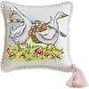 14CT Needle Insert Bag 2 Strands Printed Knitting Threads Pin Pouch with Tassel