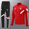 2024/2025 Bayern Munchen Long Zipped Jacket Training Suit Red Football Shirt 1:1 Thai Quality Set