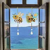 2Pcs Diamond Painting Acrylic Double Sided Honrybee Wind Chime Suncatcher with Crystal Hanging Pendant