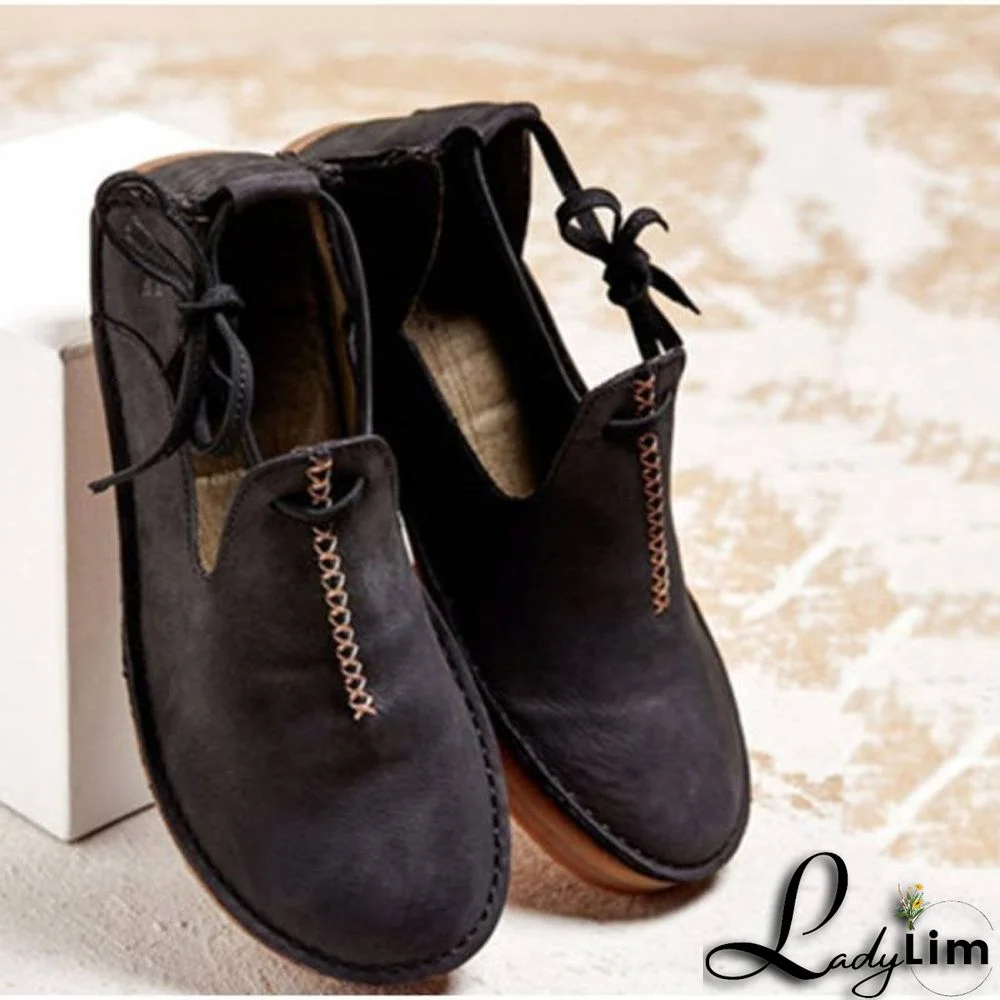 Super Comfort Round Toe Casual Lace-Up Flat & Loafers