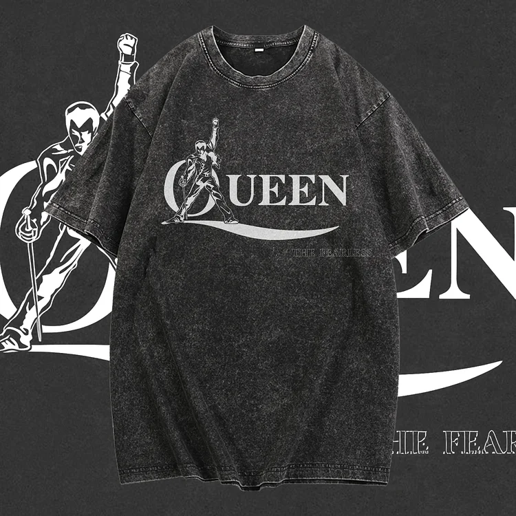 Davidhawaii100% Cotton Casual Attractive Vintage Rock Lettering Street T-Shirt - 100% Cotton