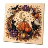 Framed Halloween Black Cat Pumpkin -  DIY Pearls Painting Kit for Creativity DIY Pearl Dot Crafts for Gift Home Wall Decor 20x20CM