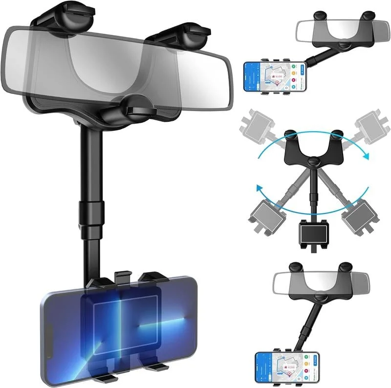 360 Degree Car Phone Holder Rearview Mirror