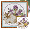 >SALE<Embroidery Eco-cotton Thread 11CT Printed Easter Bunny Cross Stitch Kit 41x39cm