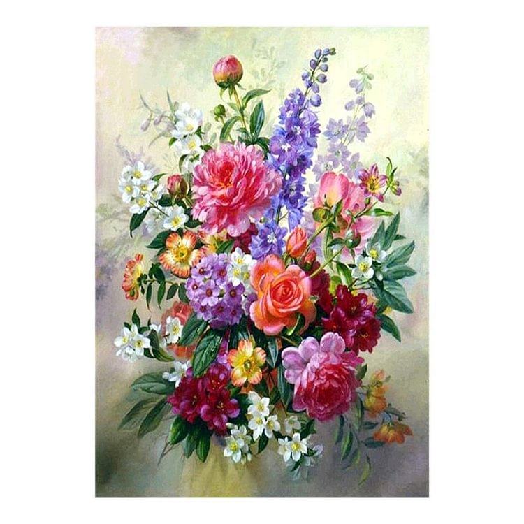 Flower Arrangement - Round Drill Diamond Painting - 40x30cm(Canvas)