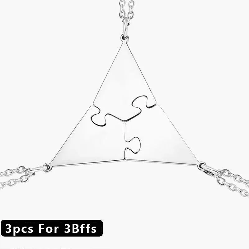 Buzzdaisy 3-10 PCS/Set BFF Family Puzzle Pendant Engraved name Necklace
