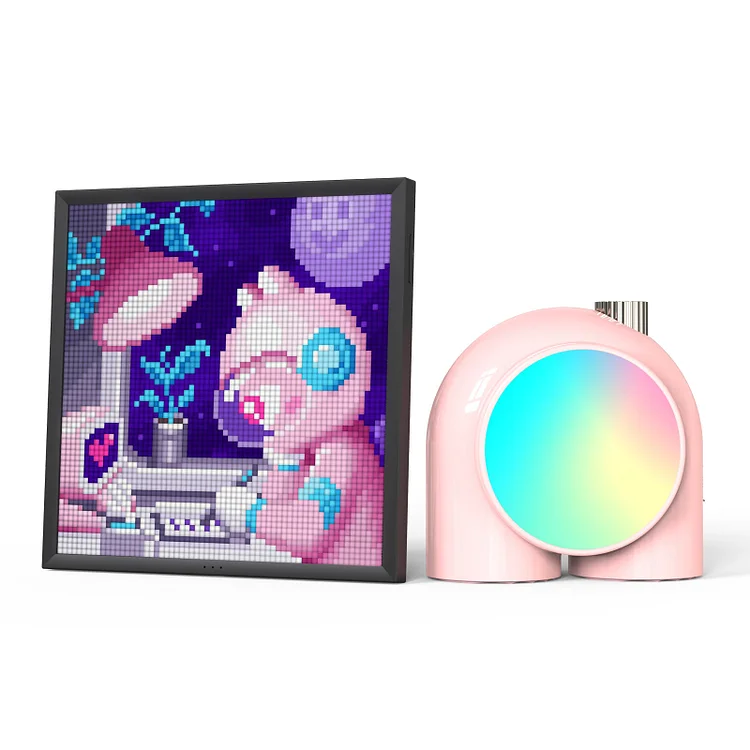 Divoom Pixoo-64 -64 X 64 LED Panel Display Frame&  Divoom Planet-9 Smart Mood Lamp-divoom
