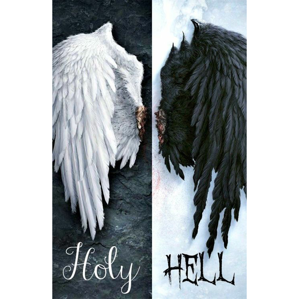 

Black and White Angel Wings - Round Drill Diamond Painting - 40*60CM (Big Size), 501 Original