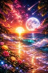 Luxury AB Velvet Diamond Painting Kit - Seaside Scenery