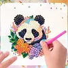 6Pcs Acrylic Flower Panda Diamond Art Refrigerator Magnets Sticker for Beginners