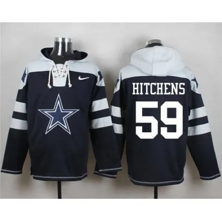 Cowboys #59 Anthony Hitchens Navy Blue Player Pullover NFL Hoodie