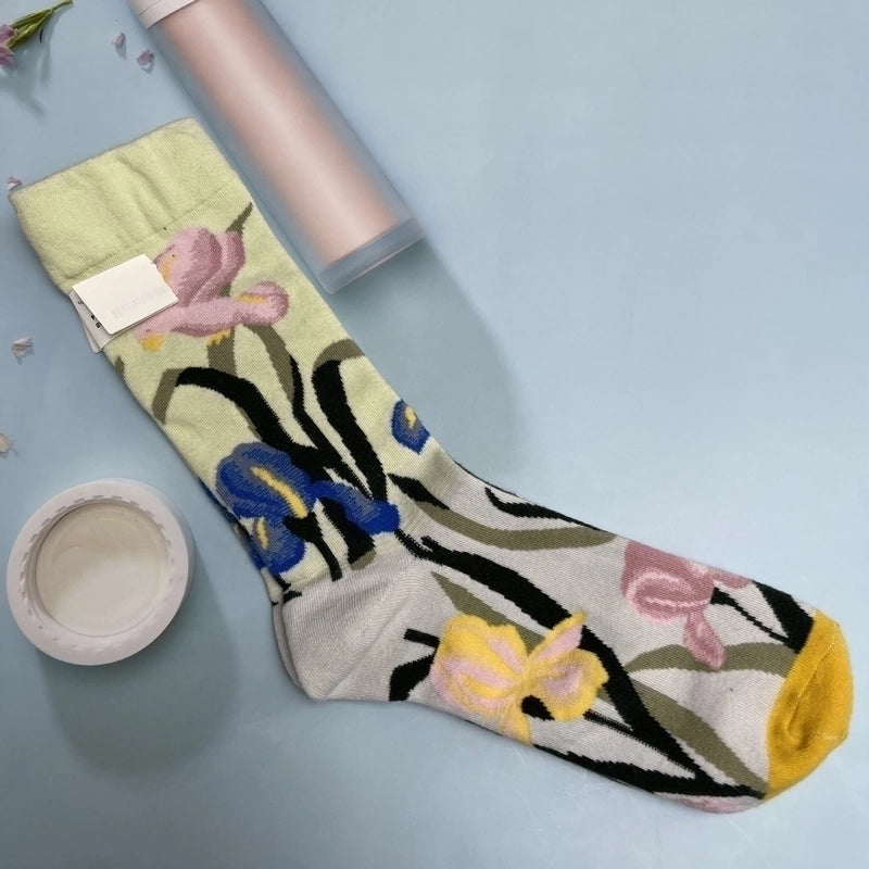 Women’s Minimalist Human Houndstooth Cotton Crew Socks A Pair