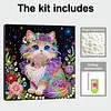 Cat Art Diamond Painting Kit for Adults Home Decor 25x25cm With Frame