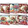 6pcs Lovely Pattern DIY Diamond Painting Greeting Card Set with Envelope Diamond Painting Daily Wishing Cards for Birthdays Thanksgiving & Special Occasion
