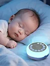 Handheld Music Sleep Instrument 4 Sleeps Timer Portable Sound Machine for Sleep Baby 8-Color Night Light with 27 Sounds for Office Privacy Travel