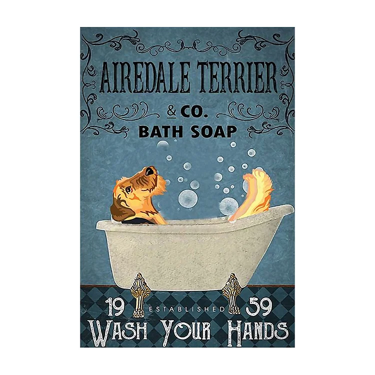 Afghan Hounddog & Co. Bath Soap - Vintage Tin Signs/Wooden Signs - 7.9x11.8in & 11.8x15.7in