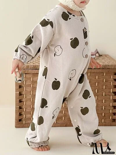 MidiSono - Printed Button Up Dropped Shoulder Jumpsuit