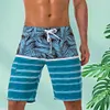 Gioiacombo&trade; Pantaloni da spiaggia casual da uomo con stampa surf a righe