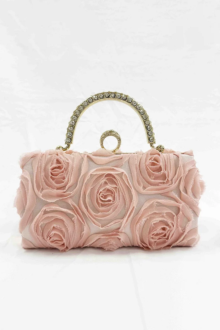 Fashion Pink Floral Trimmings Banquet Shoulder Bags 2024 - Xpluswear
