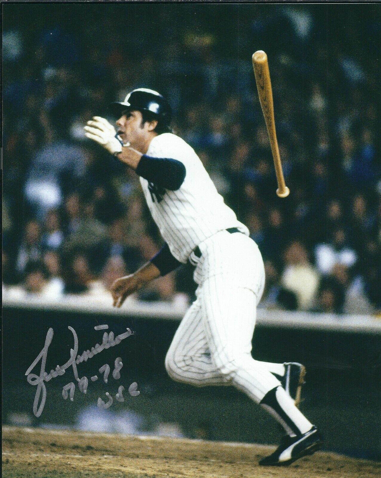 Signed 8x10 LOU PINIELLA 77-78 WCS New York Yankees Autographed Photo Poster painting - COA