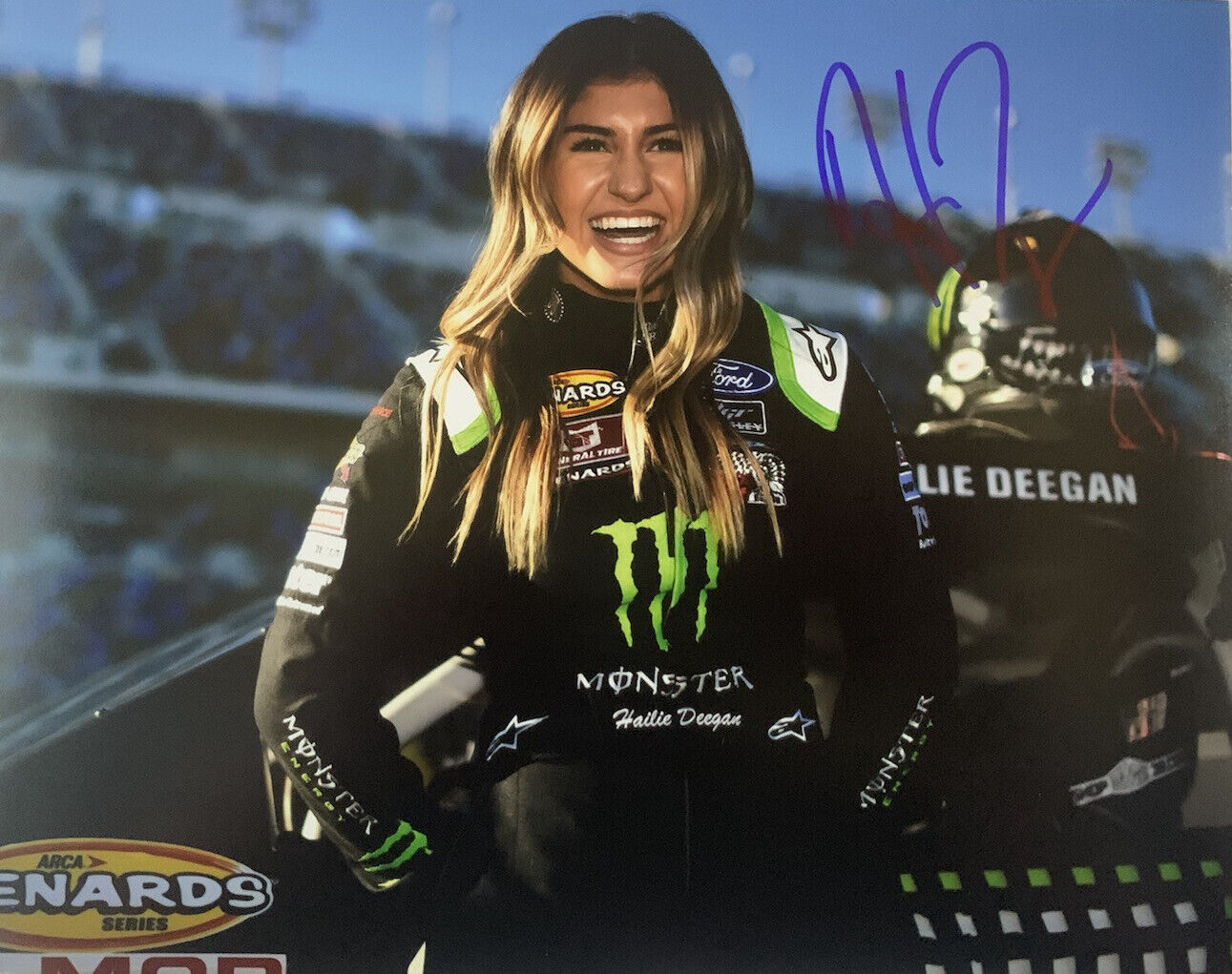 HAILIE DEEGAN HAND SIGNED 8x10 Photo Poster painting NASCAR DRIVER AUTOGRAPH AUTHENTIC COA